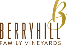 Berryhill Family Vineyards logo featuring a stylized grapevine and family crest.